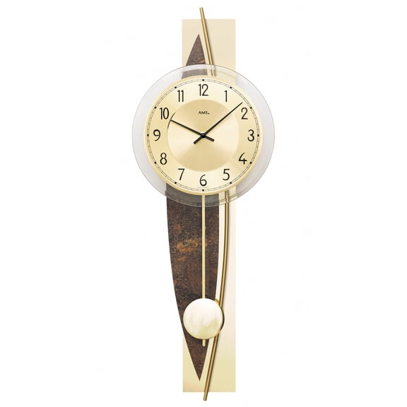 Modern wall clock with quartz movement from AMS AM W7453