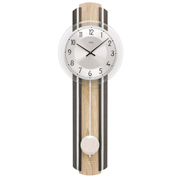 Modern wall clock with quartz movement from AMS AM W7474