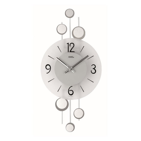 Modern wall clock with quartz movement from AMS AM W9388