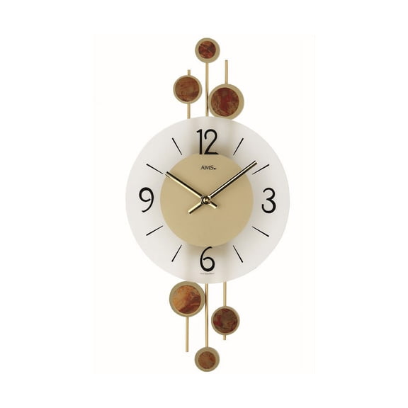 Modern wall clock with quartz movement from AMS AM W9389