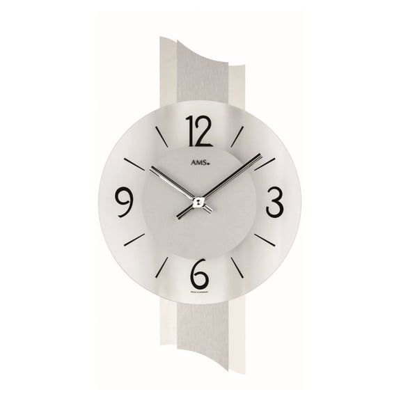 Modern wall clock with quartz movement from AMS AM W9394