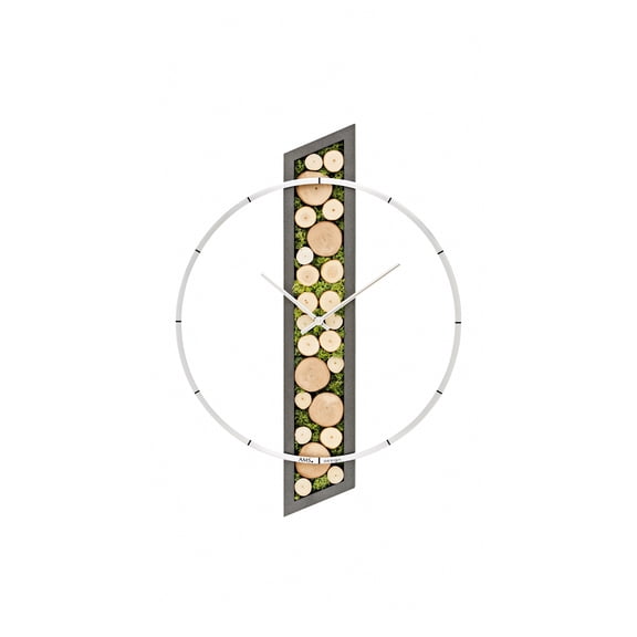 Modern wall clock with quartz movement from AMS AM W9607