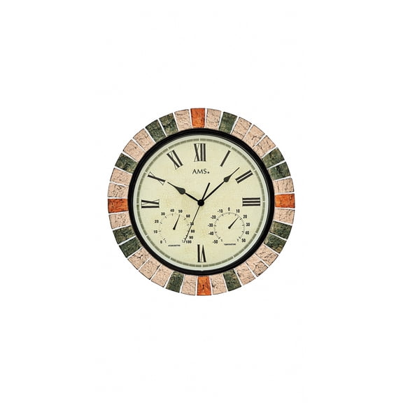 Modern wall clock with quartz movement from AMS AM W9620