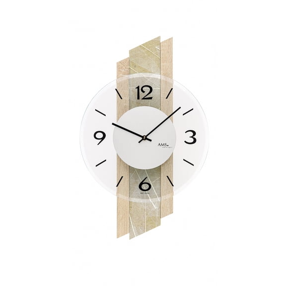 Modern wall clock with quartz movement from AMS AM W9665