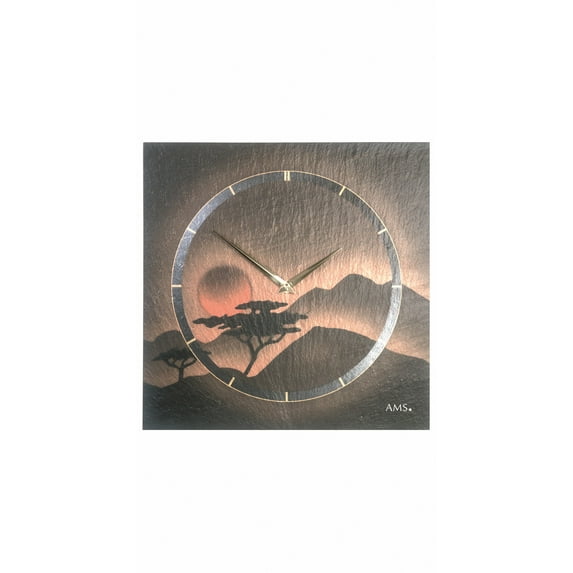 Modern wall clock with quartz movement from AMS