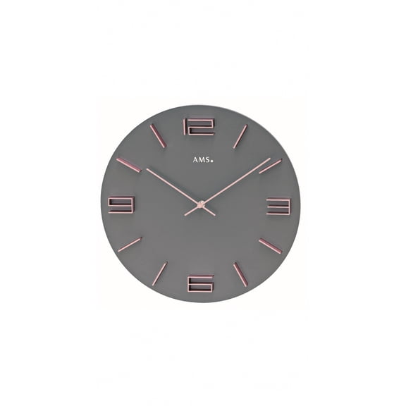 Modern wall clock with quartz movement from AMS