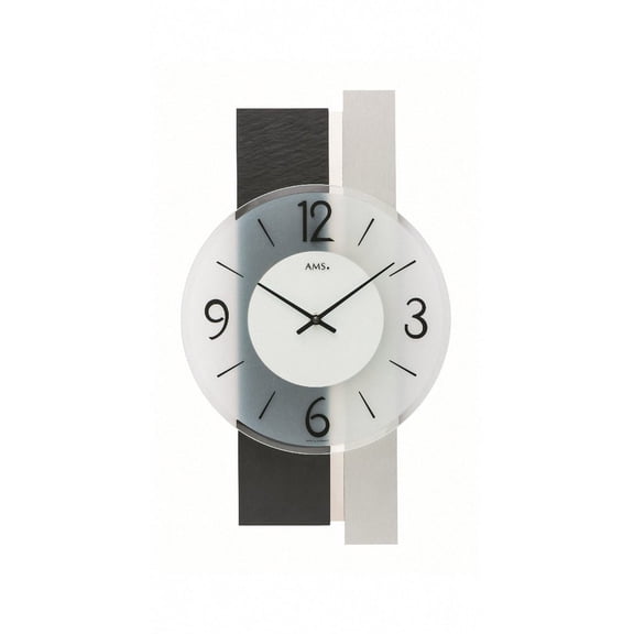 Modern wall clock with quartz movement from AMS