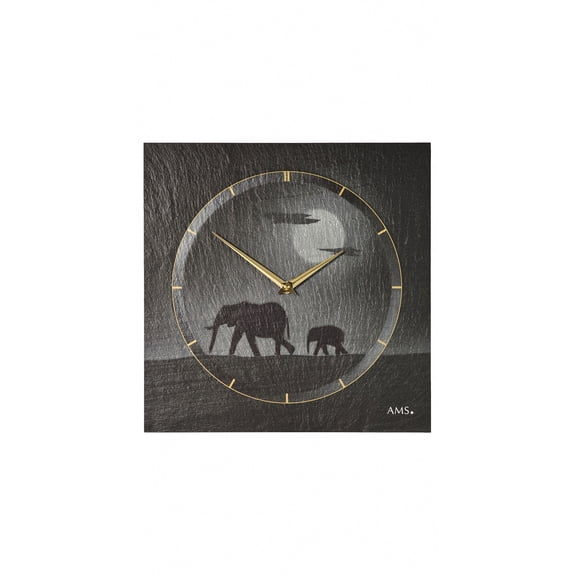 Modern wall clock with quartz movement from AMS