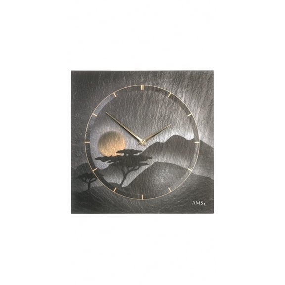 Modern wall clock with quartz movement from AMS
