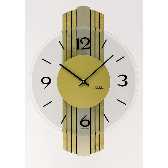 Modern wall clock with quartz movement from AMS