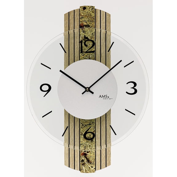 Modern wall clock with quartz movement from AMS