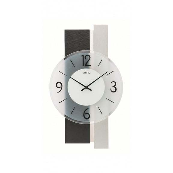 Modern wall clock with quartz movement from AMS