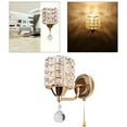 thumbnail image 1 of Modern wall of crystal Light Pendent Lamp Shiny Gorgeous Bedroom Sconce Lighting Fixture with Pull Cord Switch, E26/E27 Socket :19.5x27x10.5cm(Gold), 1 of 10