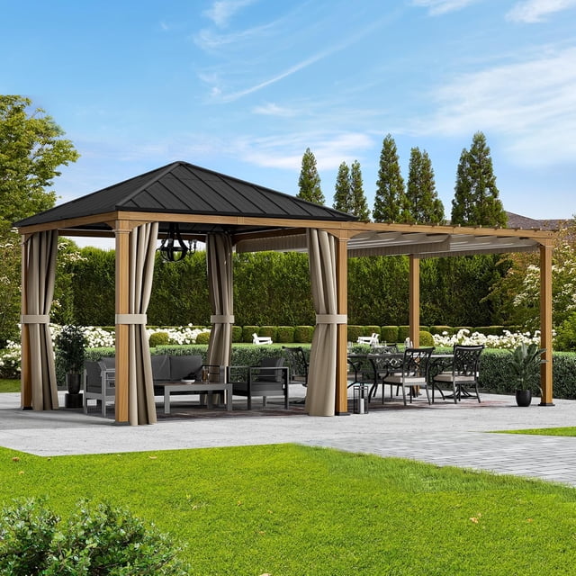 ModernShade 10'x20' Pergola Hybrid Gazebo with Adjustable Shade Fabric