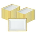 thumbnail image 1 of Moderna Rectangle White Plastic Gold-Rimmed Plate - 7 1/2" x 5 1/4" x 1/2" - 100 count box, 1 of 10