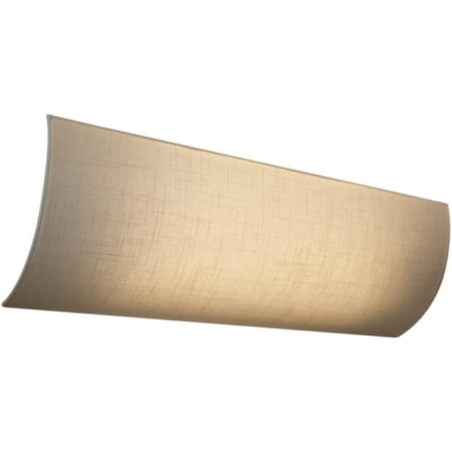 Moderne Vanity Light Cover Conversion Kit, 20"W White Textured Fabric