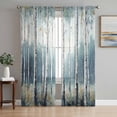thumbnail image 1 of Modernism Tree Sheer Curtains 96 Inch Length 2 Panels Set, Spring Forest Scene Oil Painted Voile Window Treatment Semi Sheer Long Curtains Drapes for Bedroom/Living Room/Kitchen 52"x96"x2, 1 of 7