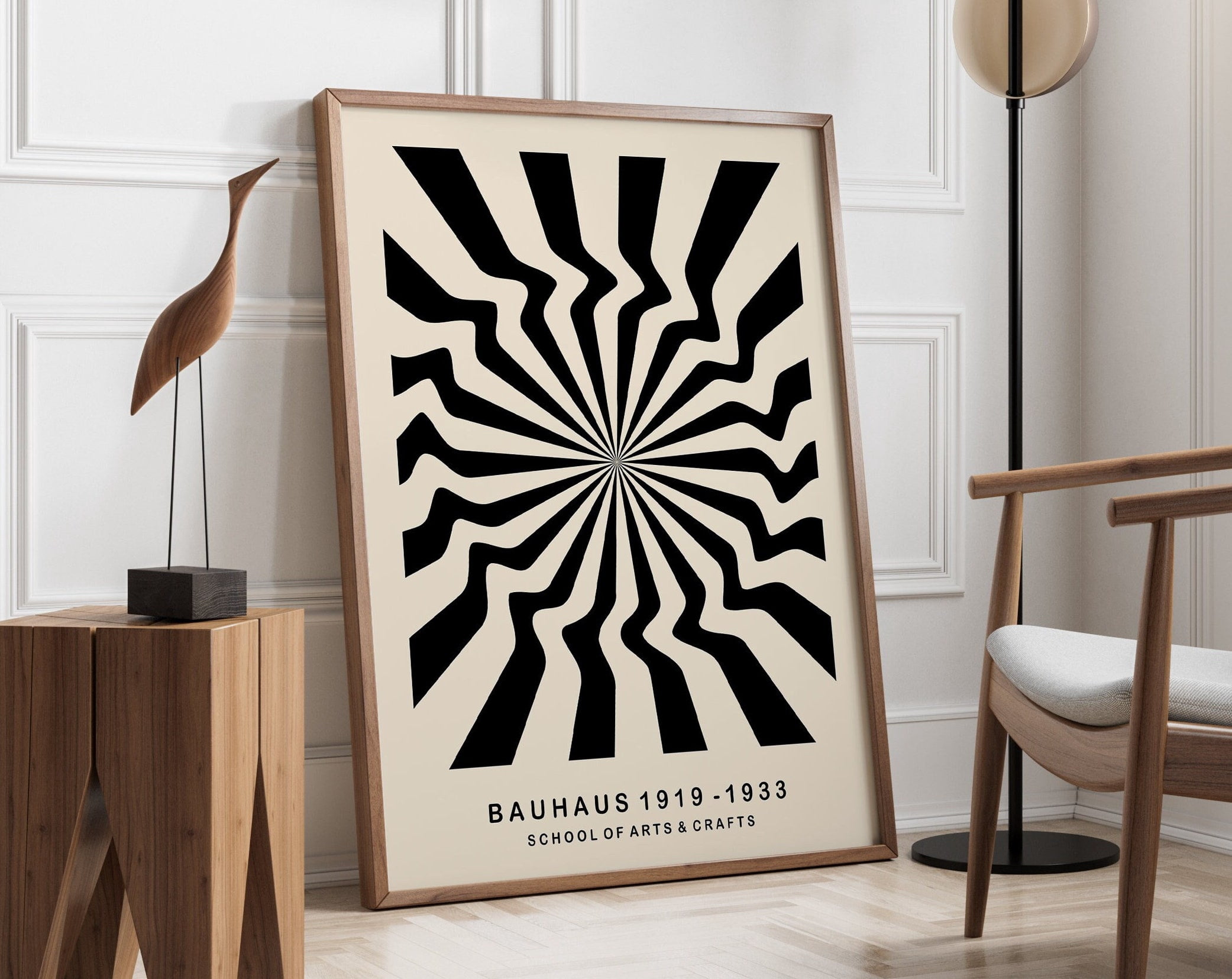 Modernist Bauhaus Geometric Canvas Poster Living Room Wall Art Retro ...
