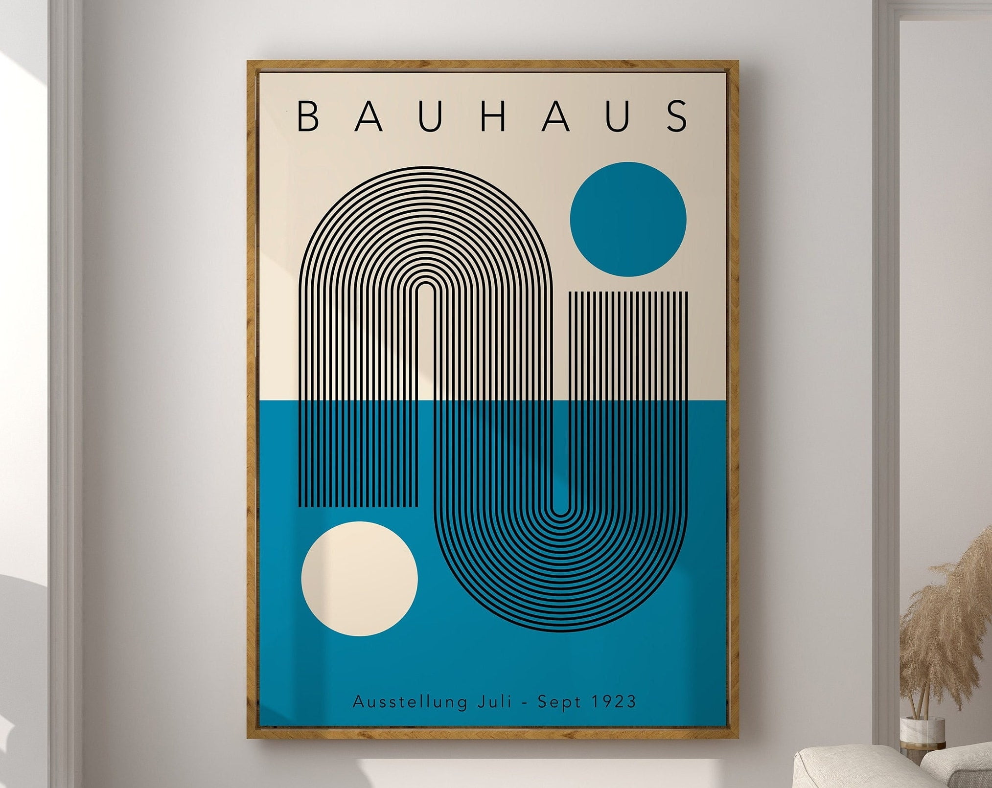 Modernist Bauhaus Geometric Canvas Poster Living Room Wall Art Retro ...