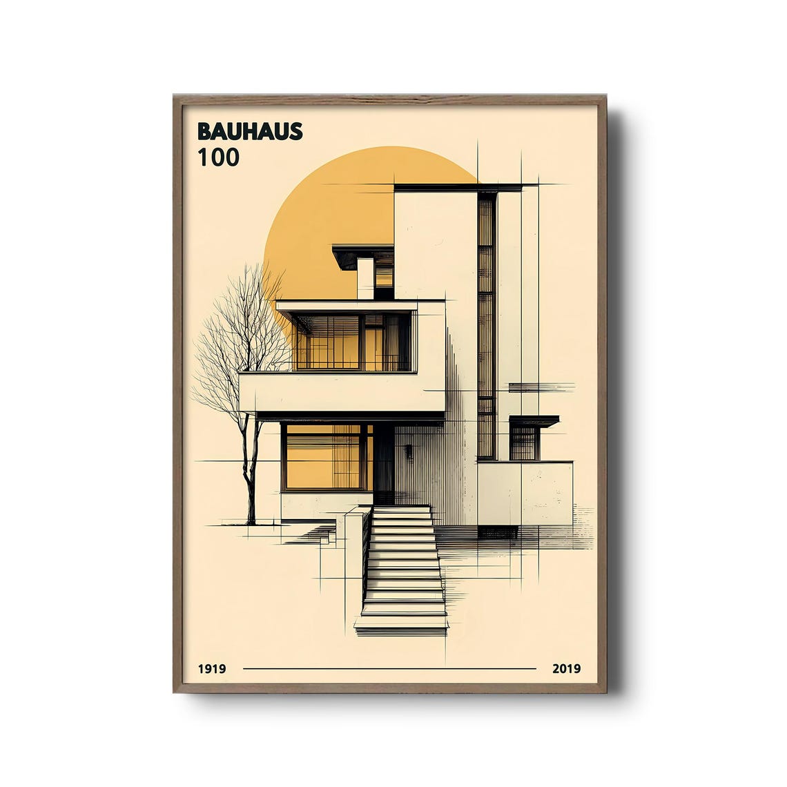 Modernist Bauhaus100 Wall Print, 100 Years Of Bauhaus Architecture ...