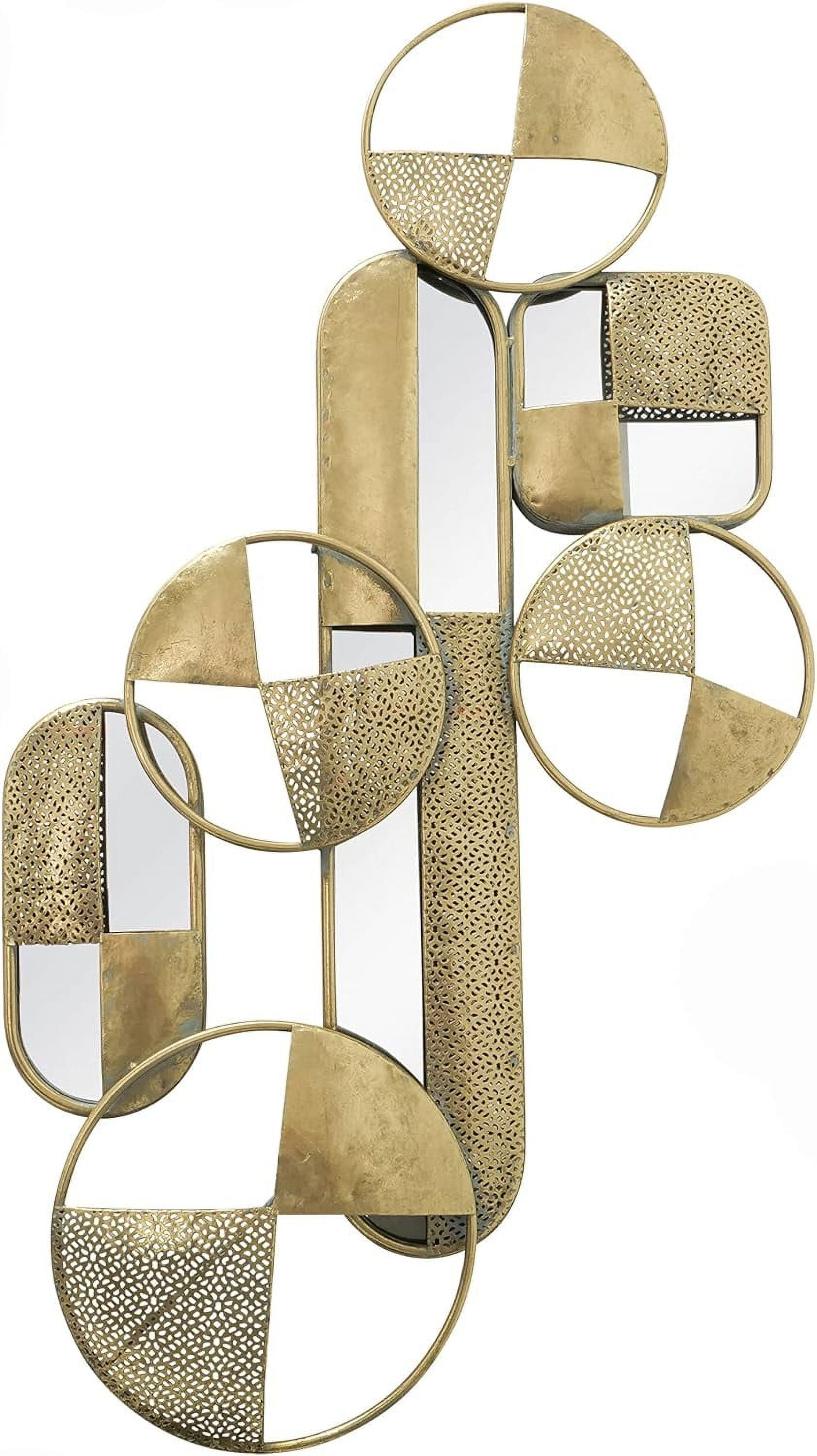 Modernist Floating Abstract Wall Sculpture, Antique Gold Painted Iron ...