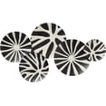 thumbnail image 1 of Modernist Home Tribal Bursts Wall Sculpture, Five Attached Black and White Roundels, Lacquered Iron, Hand Made, 22 Inches, 1 of 6