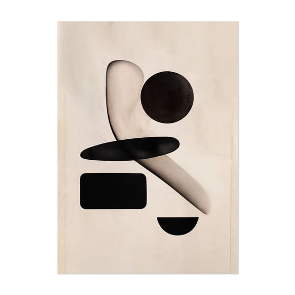 Modernist Nocturne No.1 - Mixed Media Unframed Wall Art Print 12 x 18 inches