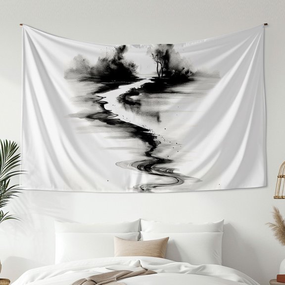 Modernist Style Tapestry, Abstract Ink Painting Tapestry, Bedroom Living Room Dormitory Decoration, Home Decoration