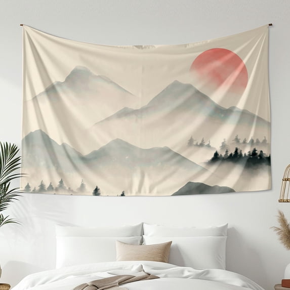 Modernist Style Tapestry, Mountain Sunset Wall Hanging Tapestry, Bedroom Living Room Dormitory Decoration, Home Decoration