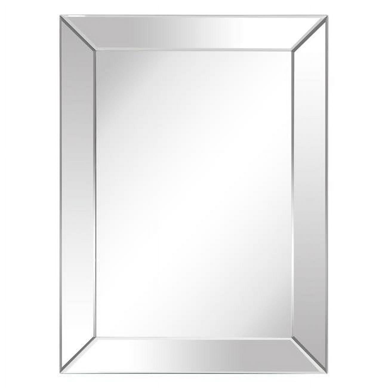 Moderno Beveled Wall Mirrorsolid Wood Frame Covered with Beveled Clear Mirror Panels 1 in