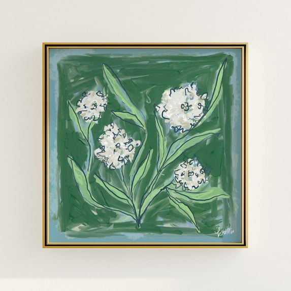 Modernouthern Floralof Green Flower Arrangement, Feminine Green And White, Botanical Decor Wall Art, Modern Wall Decor, 30x30 UNFRAMED