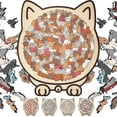 thumbnail image 1 of Moderobot 135-Piece Morandi Cat Shaped Wooden Jigsaw Puzzle, Challenging Wooden Cat Puzzles for Adults with Frame,Creative Stress-Relief Gift for Adults,Teens&Cat Lovers,Elegant Home Decor(D, 1PC), 1 of 9