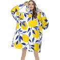 thumbnail image 1 of Moderong Tropical Leaves Pattern with Yellow Lemons Fruit Wearable Blanket Oversized Fluffy Blanket Hoodie for Adults Sweatshirt Sweater Blanket Hoodie, 1 of 6