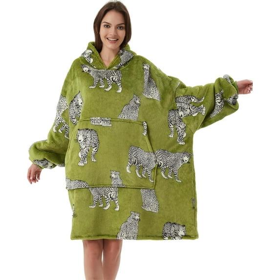 Moderong Wearable Blanket Hoodie Oversize Sherpa Fleece Hooded Blanket for Adults and Kids Snuggie Sweatshirt for Women Men