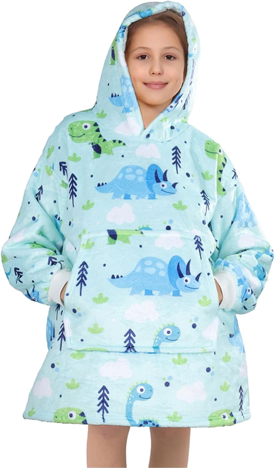 Moderong Wearable Blanket Hoodie, Oversized Flannel Comfy Sweatshirt for Adults,Warm Cozy Hooded Body Blanket