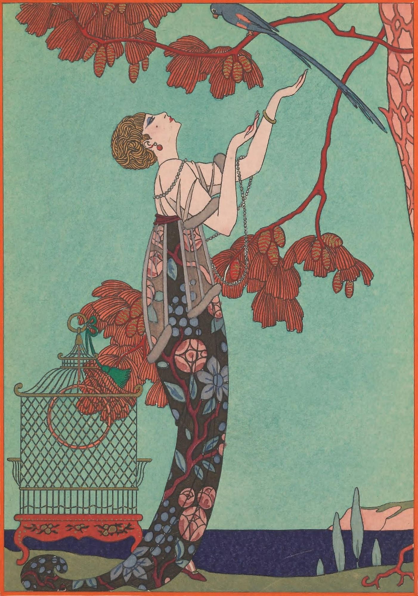 Modes et manieres daujourdhui 1912 LOiseau Volage Canvas Art - George Barbier (18 x 24)