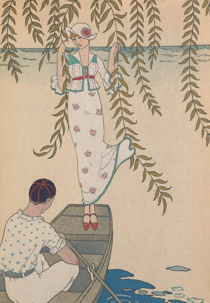 Modes et manieres daujourdhui 1912 Midi sur Leau Canvas Art - George Barbier (18 x 24)