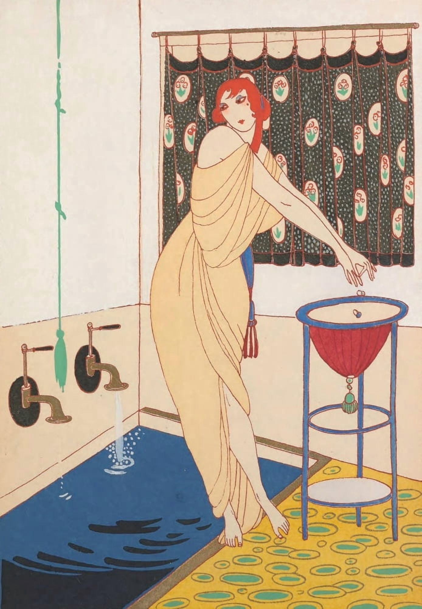 Modes et manieres daujourdhui 1913 Le Bain Canvas Art - Charles Martin (18 x 24)