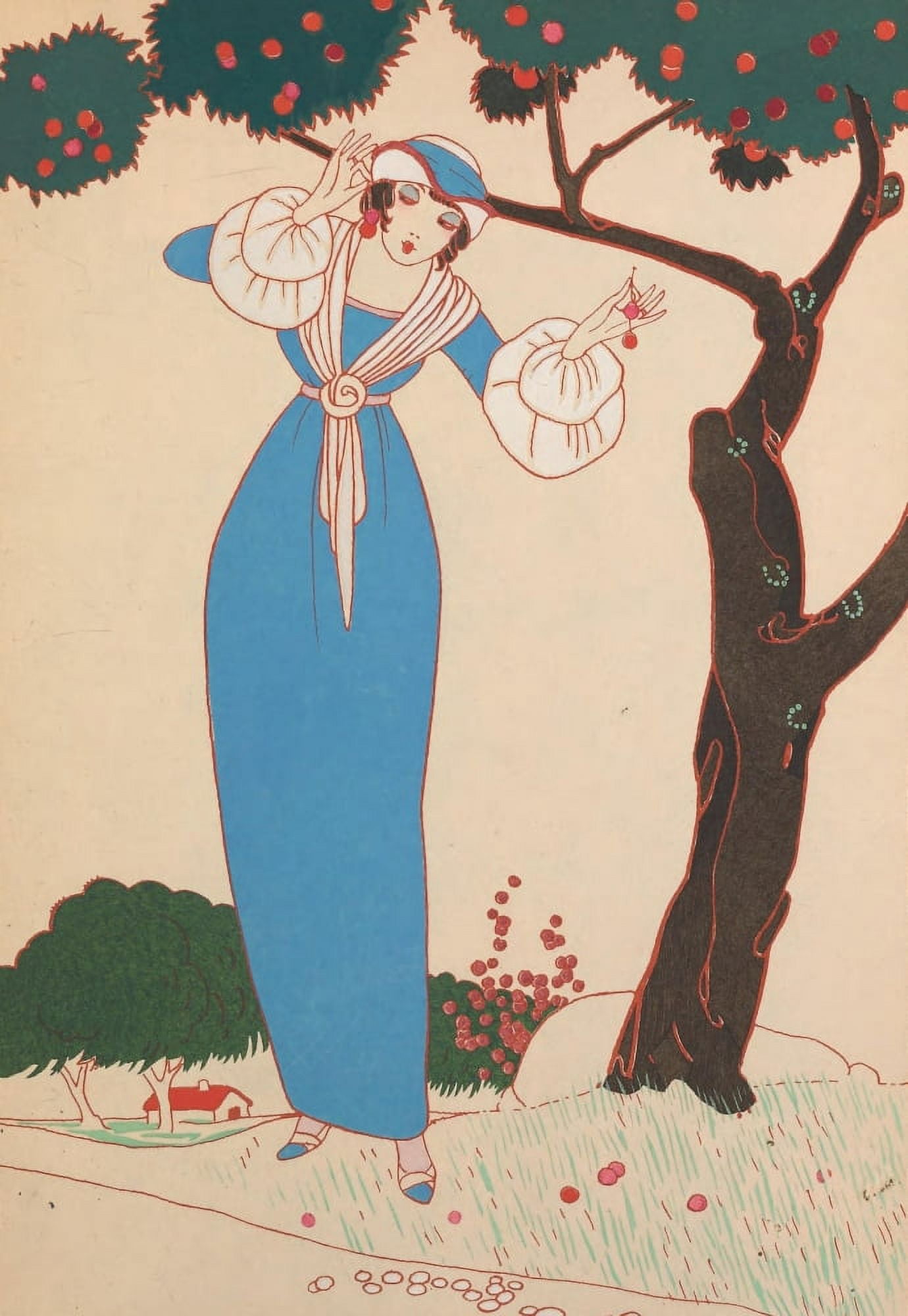 Modes et manieres daujourdhui 1913 Les Cerises Canvas Art - Charles Martin (18 x 24)