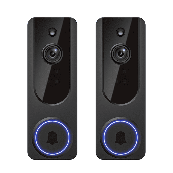 Modespin 2-Pack 1665p Video Doorbell Cameras with Two-Way Audio, IP65 Weather Resistance (No Receiver Included)