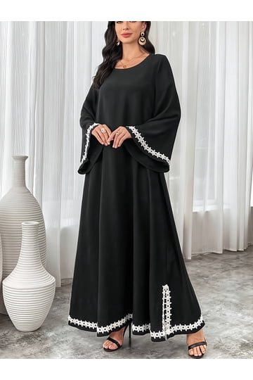 Black Dress White Lace Trim