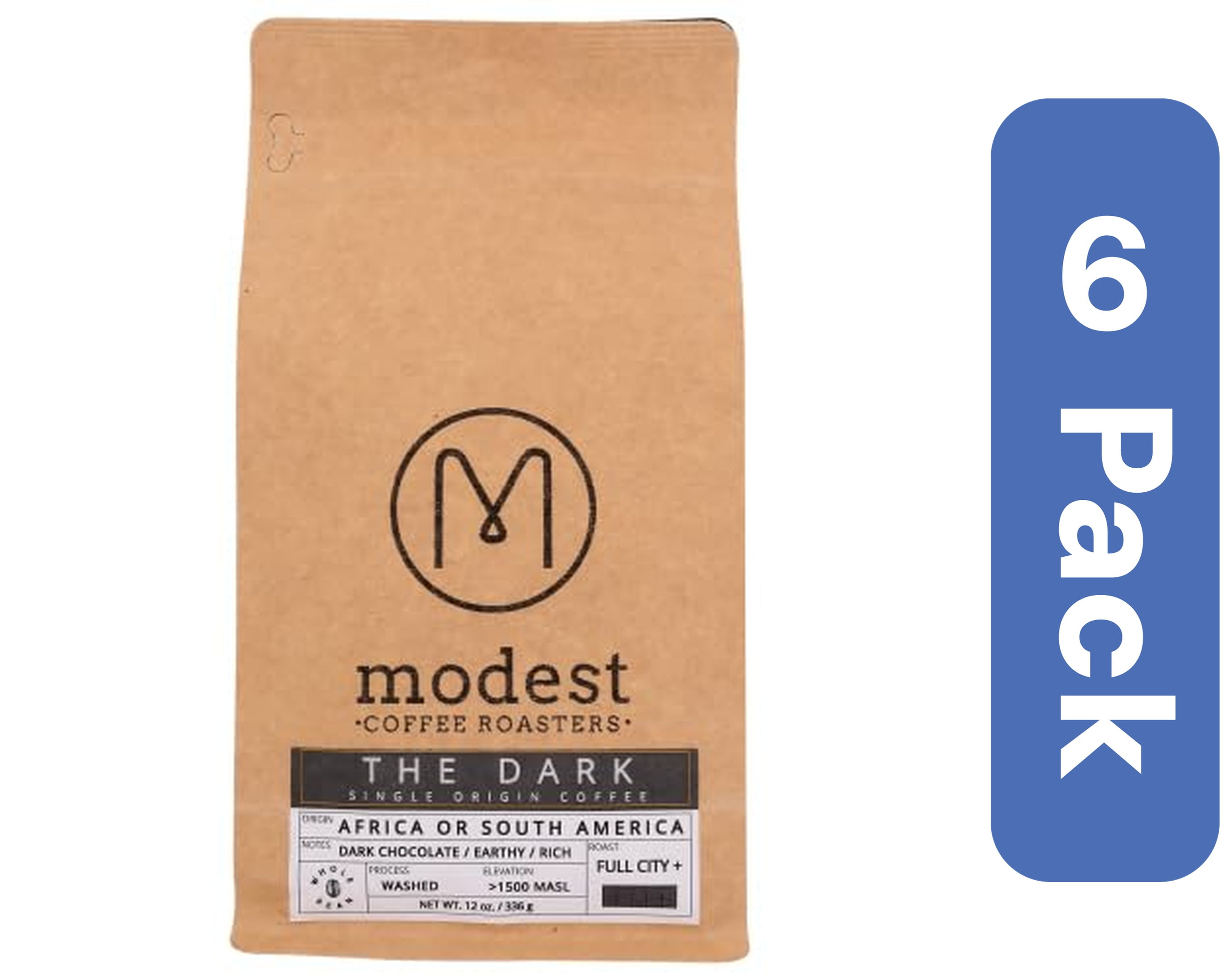 Modest Coffee Roasters Dark Single Origin 12 oz (Pack of 6) - Walmart.com