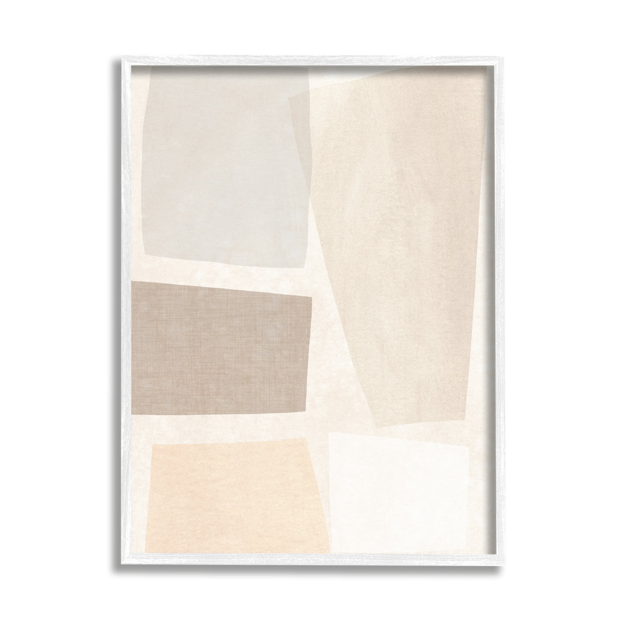Modest Neutral Toned Blocked Abstract Shapes Abstract Painting Framed Art Print Wall Art