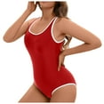 thumbnail image 1 of Modest One Piece Swimsuit for Women Tummy Control Slimming Long Torso Slimming Bathing Suit(Red,M), 1 of 6