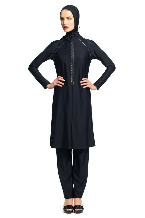 Brooke 2-Piece Swimsuit Burkini Set Small Black