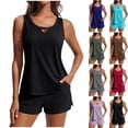 thumbnail image 1 of Modest Tankini Swimsuits for Women Two Piece Athletic Womens Bathing Suits Tank Tops with Board Shorts Pockets Loose Split Swimsuit, 1 of 6
