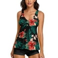 thumbnail image 1 of Modest Tankini Swimsuits for Women Two Piece Bathing Suits Floral Print Tank Top with Boyshorts, 1 of 7