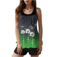 thumbnail image 1 of Modest Tankinis for Women 2 Piece Tankini Swimsuits Set Beach Vacation Floral Tank Tops Bathing Suits(Green S), 1 of 7