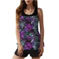 thumbnail image 1 of Modest Tankinis for Women 2 Piece Tankini Swimsuits Set Beach Vacation Tank Tops Bathing Suits(Purple M), 1 of 7