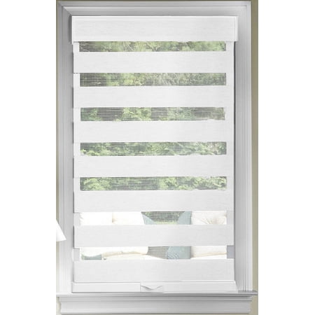 Achim Cordless Celestial Sheer Double Layered Window Shade (White, 39" x 72")